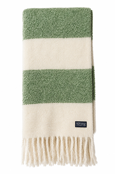 Chunky Barstripe Throw Sheet - Green Melange