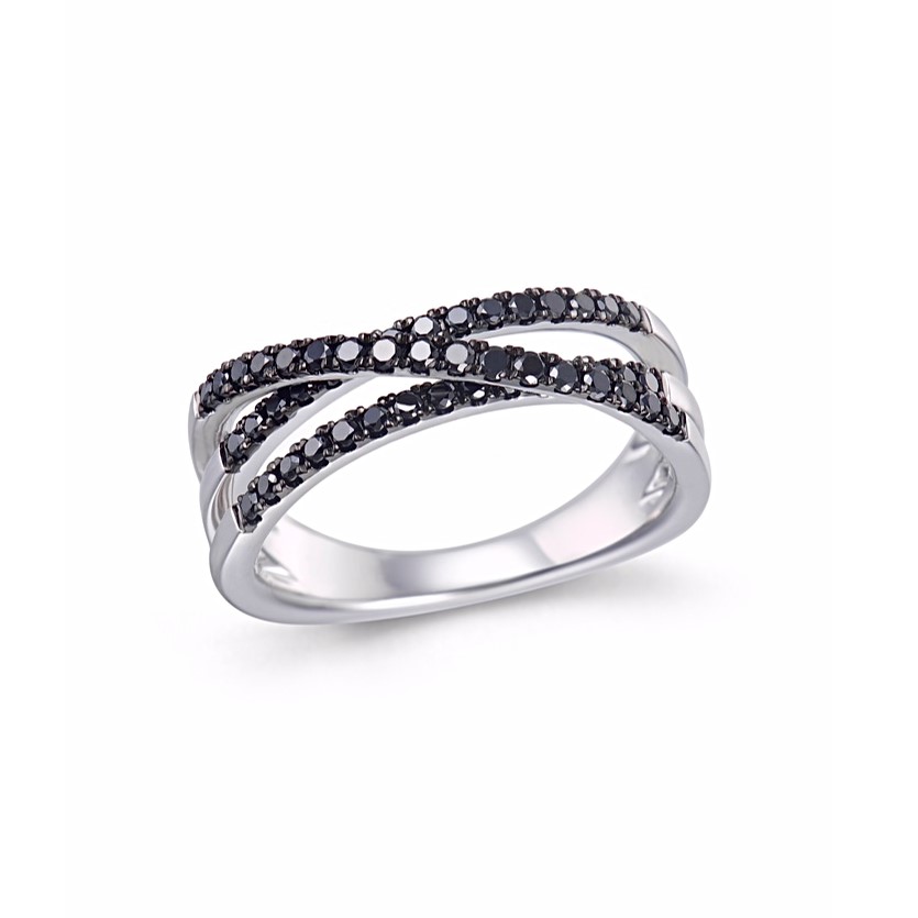 Diamantring  omlott triple black
