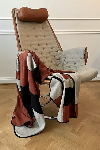 Plädsjal Grama, Brun/svart/beige, No 4