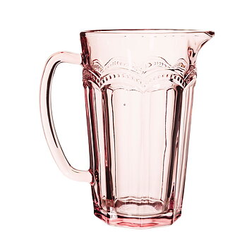  Antoinette kanna med pärlkant rosa glas lantlig stil Gårdsromantik