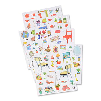 Aktivitetsbok med stickers Stora Familjen