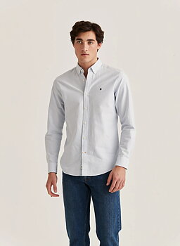 Morris - Oxford Striped BD Shirt - Light Blue