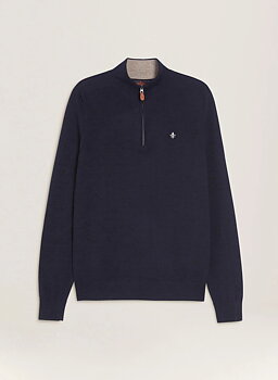Morris - Merino John Zip - Navy