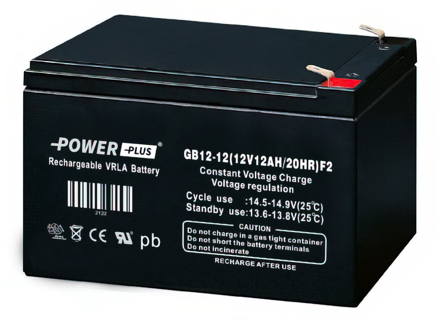 Power Plus Agm-batteri 12V 12 Ah - VoltPower