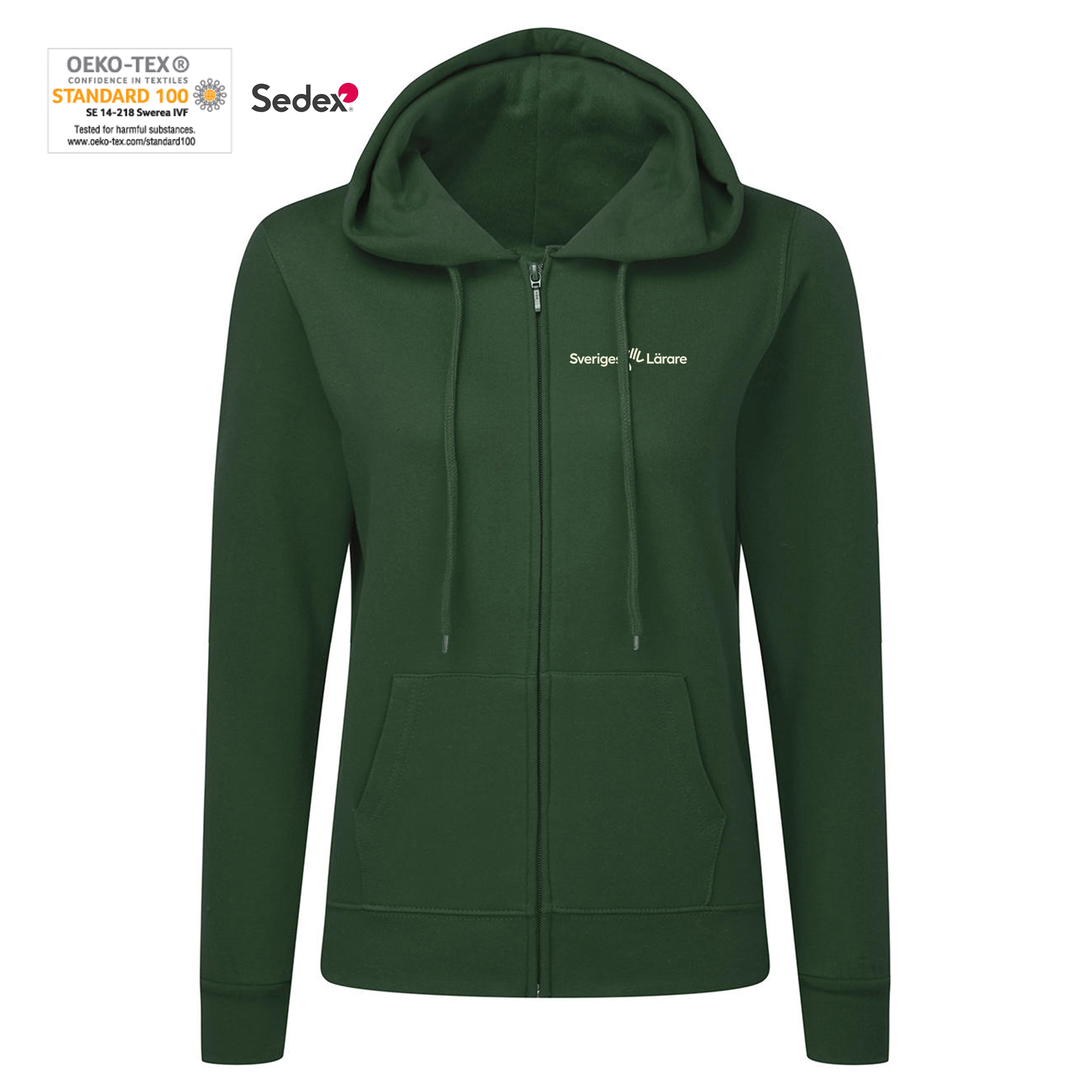 Hoodtröja full zip - Dam