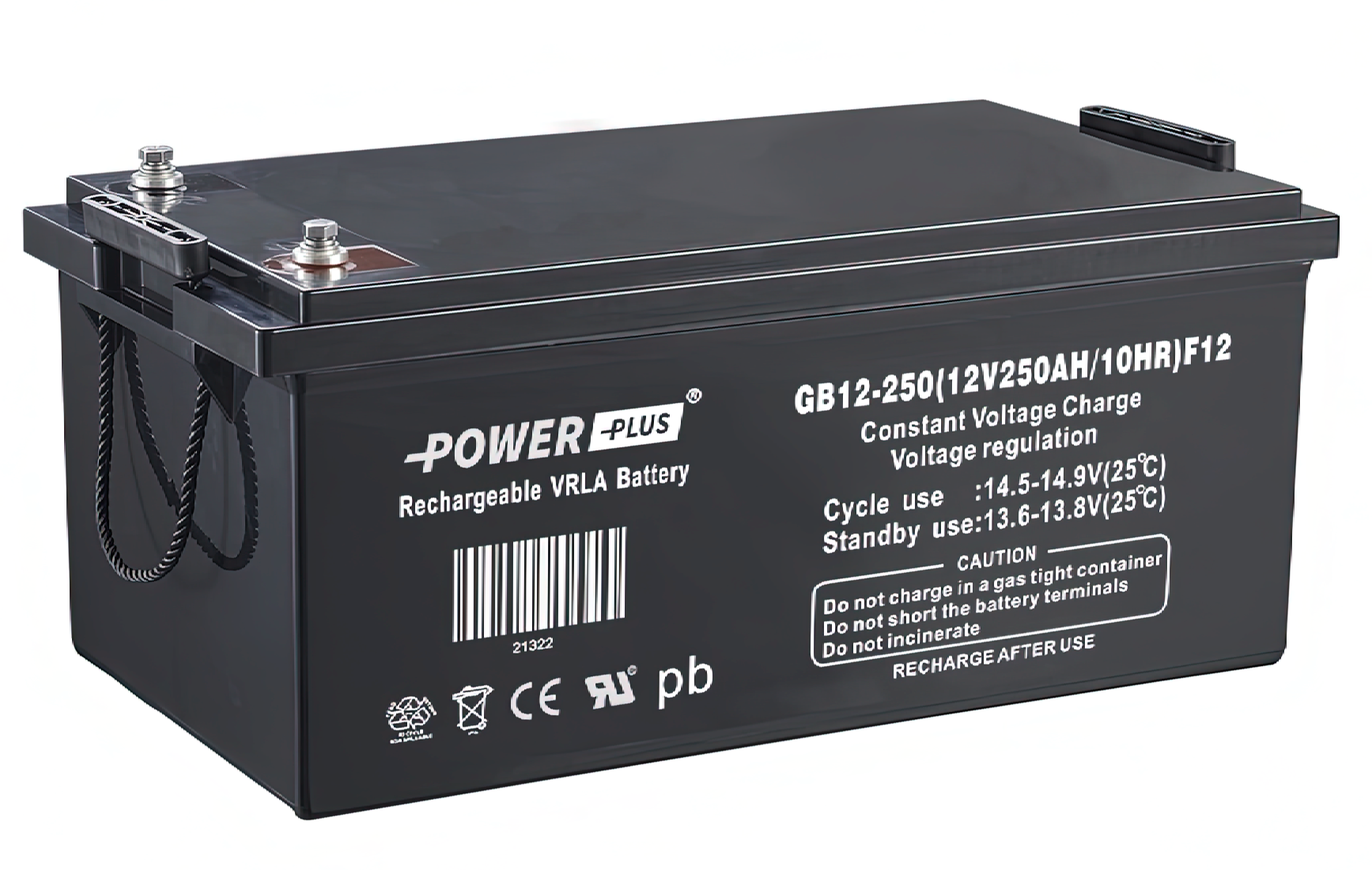Power Plus Agm-batteri 12V 250 Ah M8