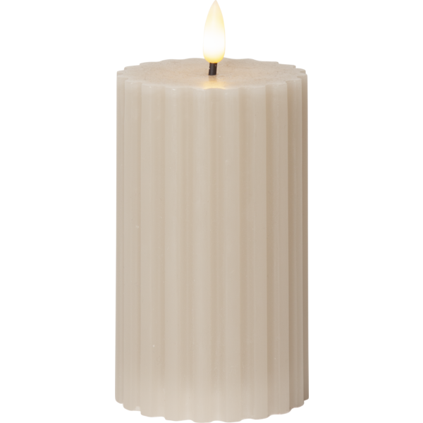 LED Blockljus Flamme Stripe Beige - 4