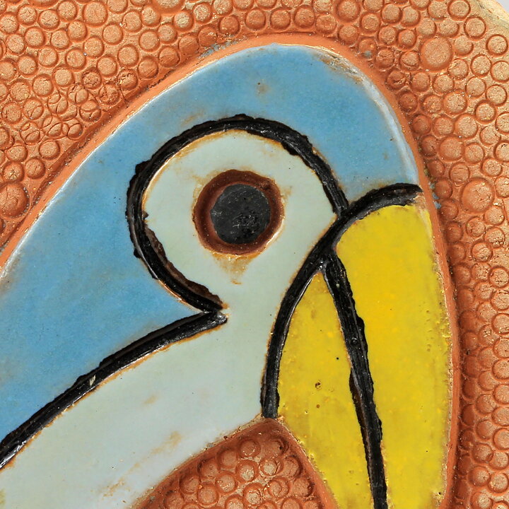 Lars Bergsten (1960s) Relief Wall Plaque with Bird Motif 16 cm