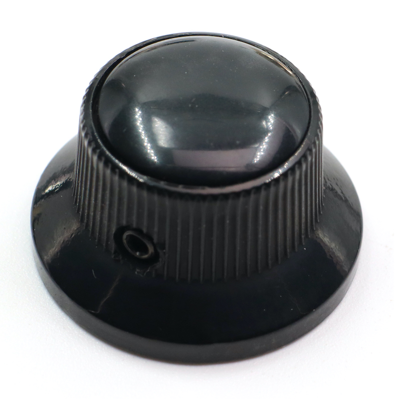 Metal Strat Knob With Black Pearl Top (Set screw) - 4
