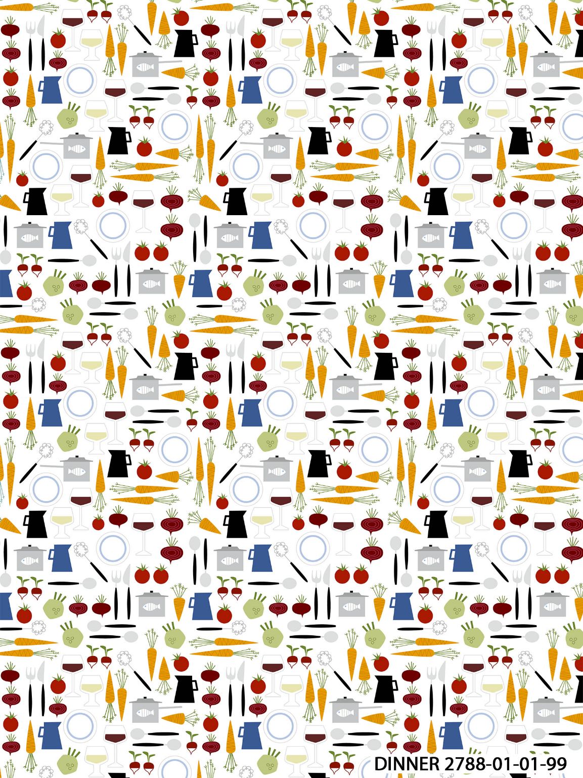 Tyg Dinner multi, metervara från Arvidssons Textil