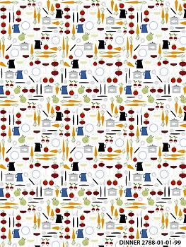 Tyg Dinner multi, metervara från Arvidssons Textil