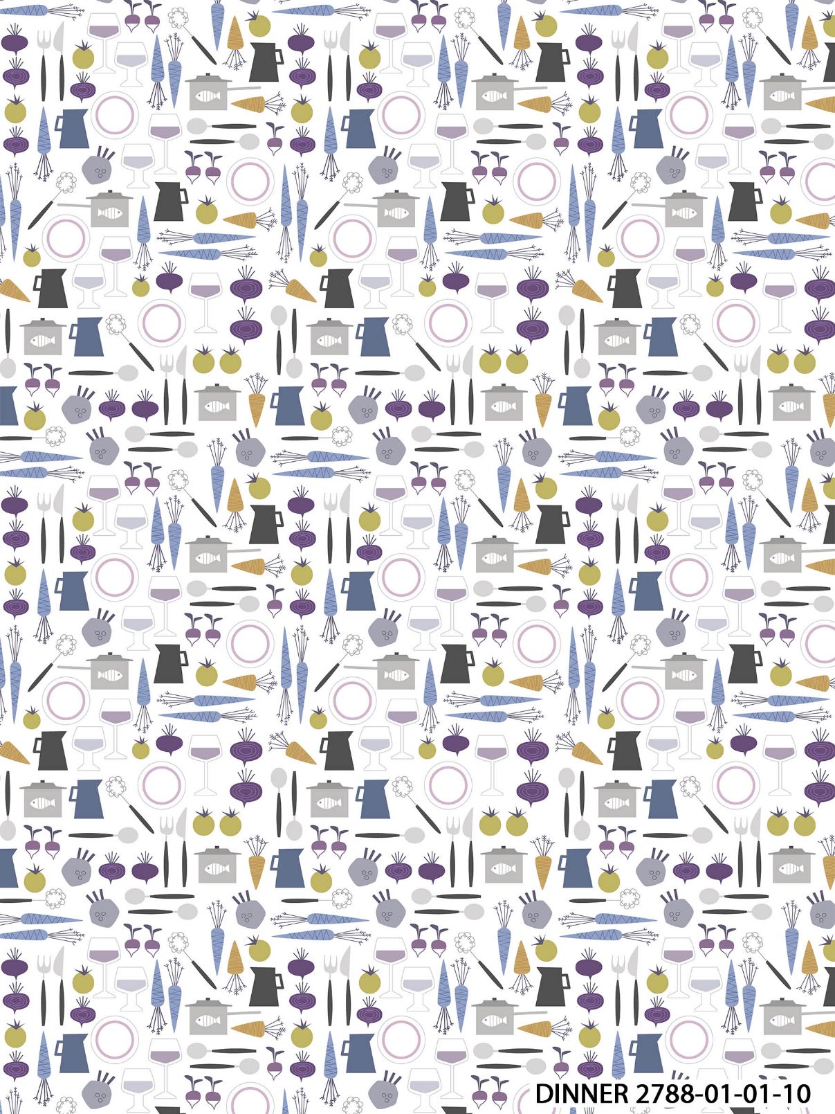 Tyg Dinner ljusblå, metervara från Arvidssons Textil