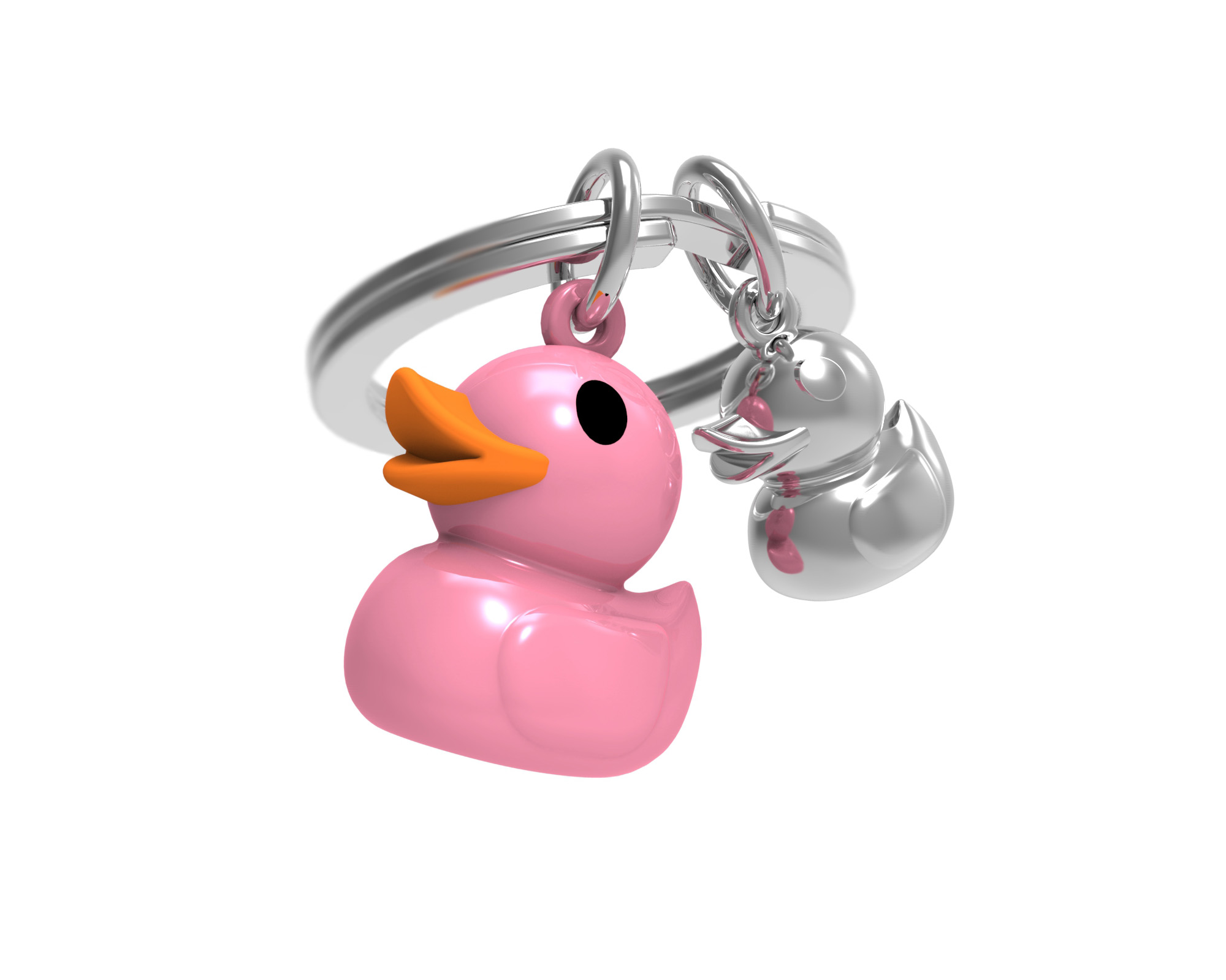 Nyckelring/Berlock Anka, rosa