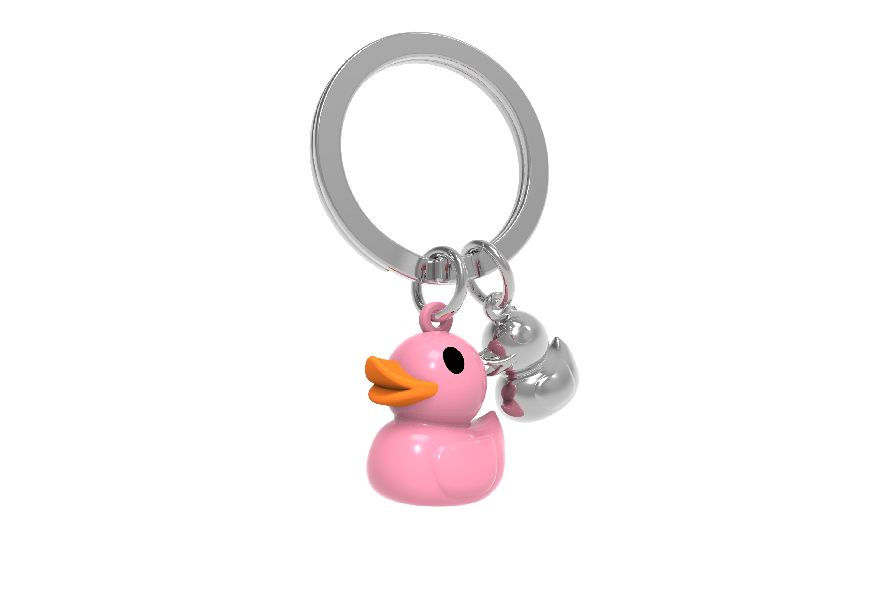 Nyckelring/Berlock Anka, rosa - 2