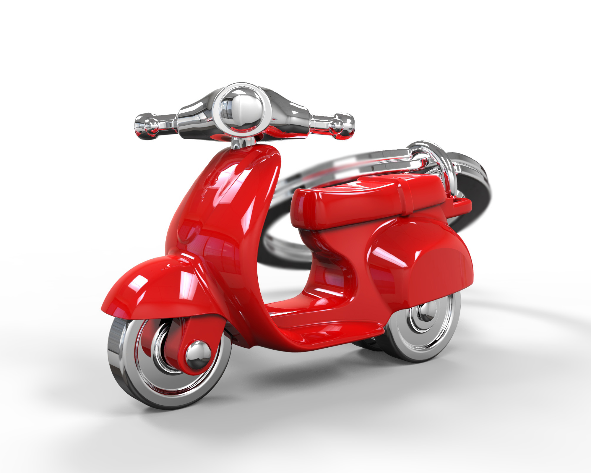 Nyckelring/Berlock Vespa, röd - 2