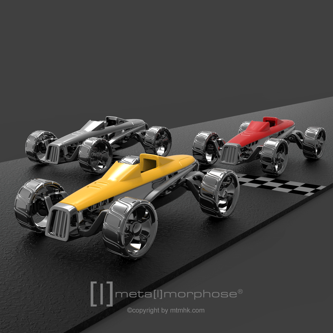 Nyckelring/Berlock Formel-1 bil, gul - 4