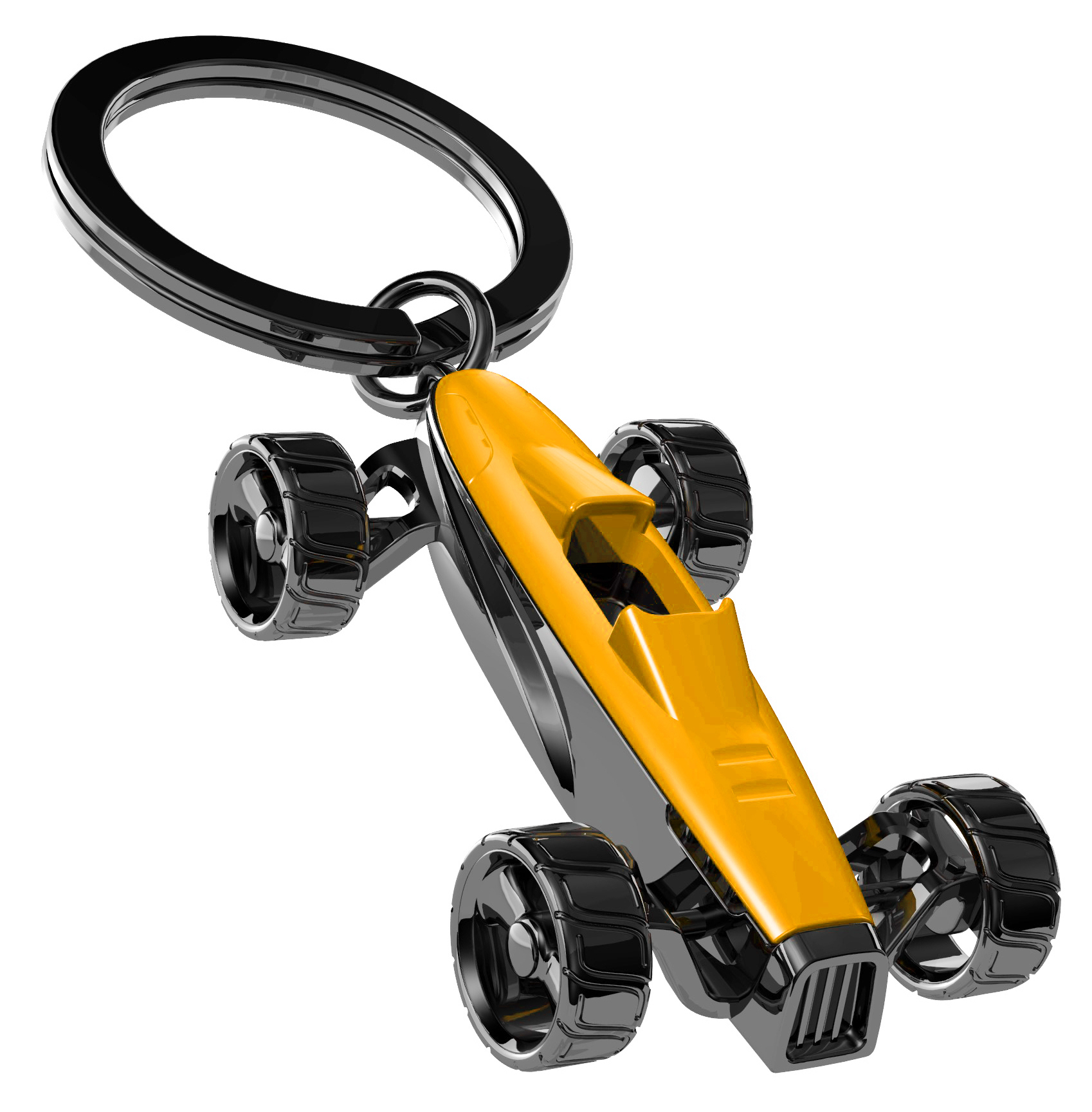Nyckelring/Berlock Formel-1 bil, gul - 3