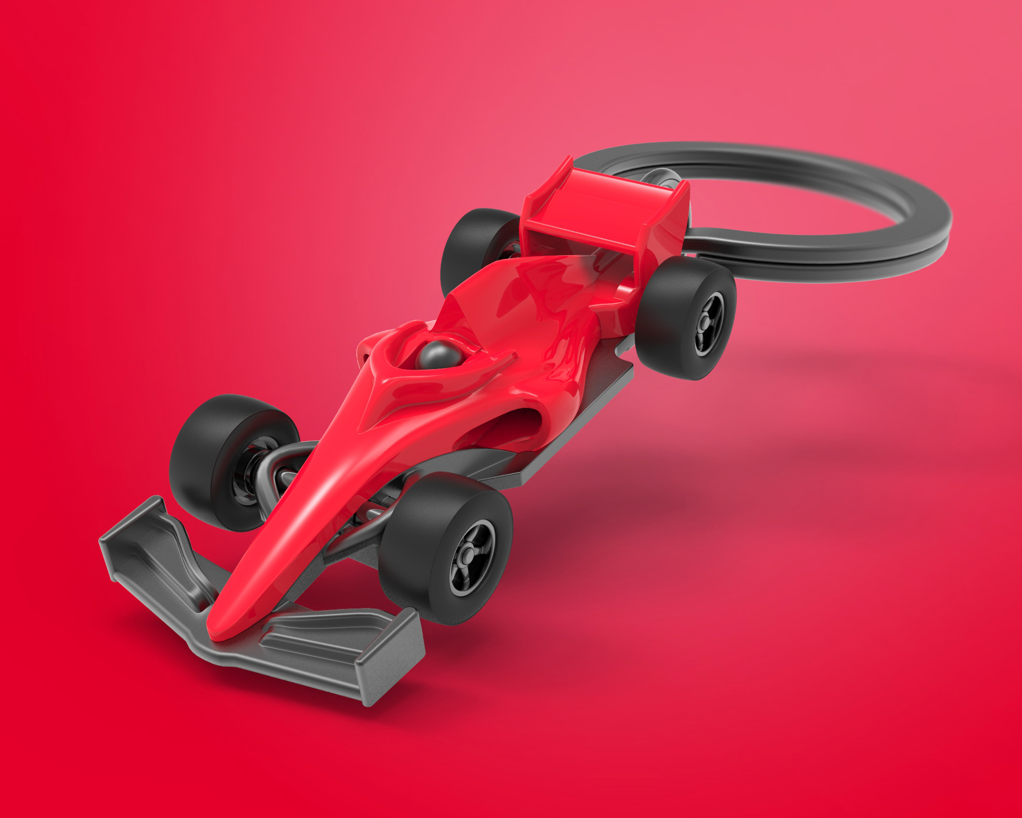 Nyckelring/Berlock Formel-1 bil, röd - 4