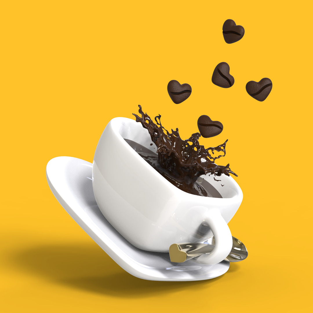 Nyckelring/Berlock Kaffe, hjärta - 3