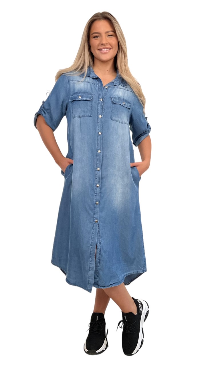 Jeans-Skjort/klänning Kajsa - Medium-blå - 3