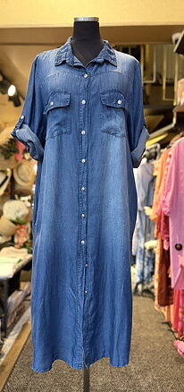 Jeans-Skjort/klänning Kajsa - Medium-blå