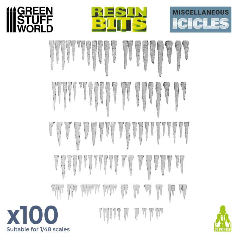 Green Stuff World: 3D Printed Set - Resin Stalactites and Icicles