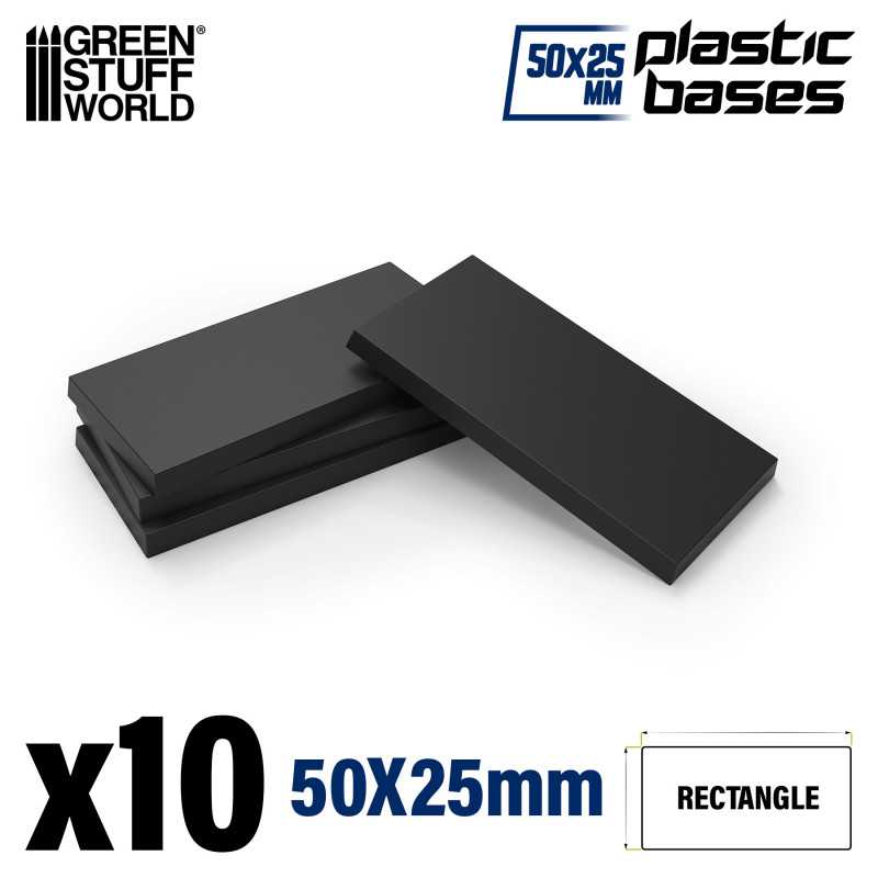Green Stuff World: Plastic Rectangular Bases 25x50mm (10)