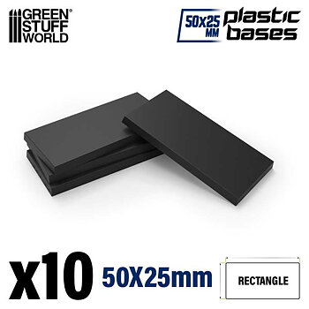 Green Stuff World: Plastic Rectangular Bases 25x50mm (10)