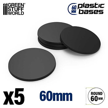Green Stuff World: Plastic Bases - Round 60mm (5)