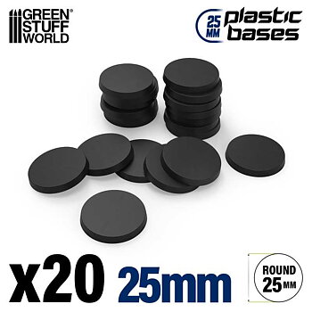 Green Stuff World: Plastic Bases - Round 25mm (20)