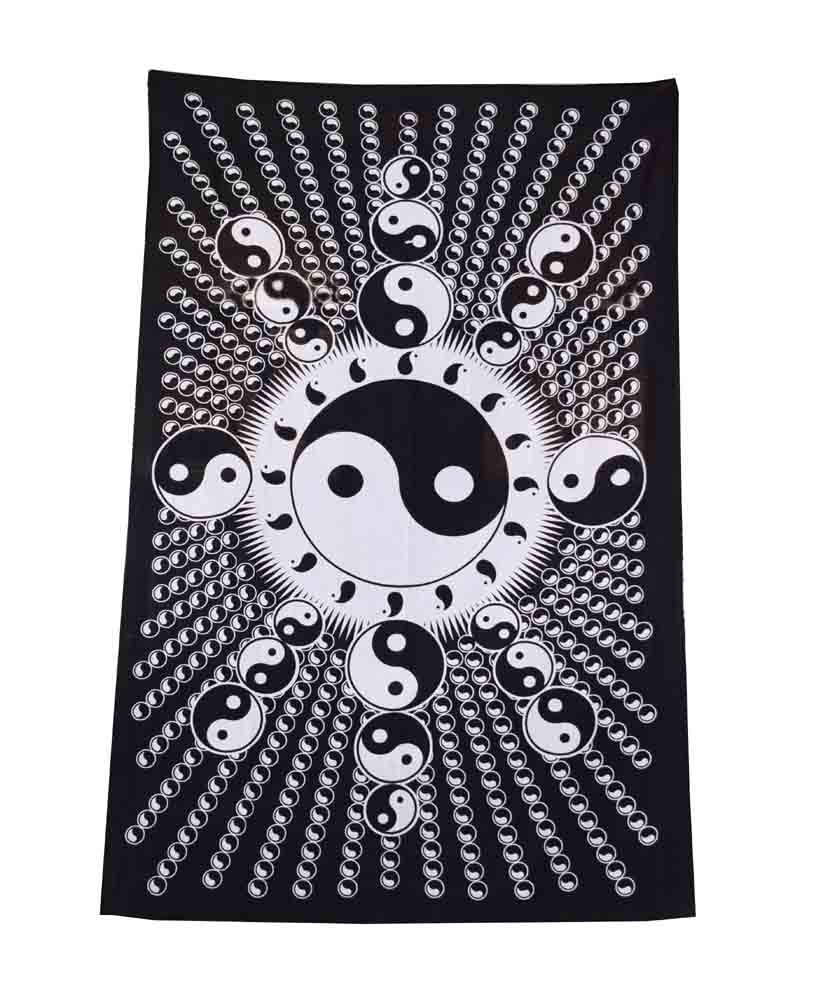 Väggbonad / Sängöverkast - Svart Vit Yin Yang