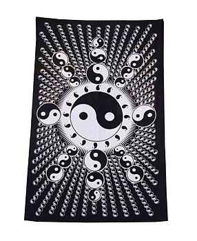 Väggbonad / Sängöverkast - Svart Vit Yin Yang