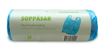 Soppåse HD Knyt 30L 12my Blå 480x590mm