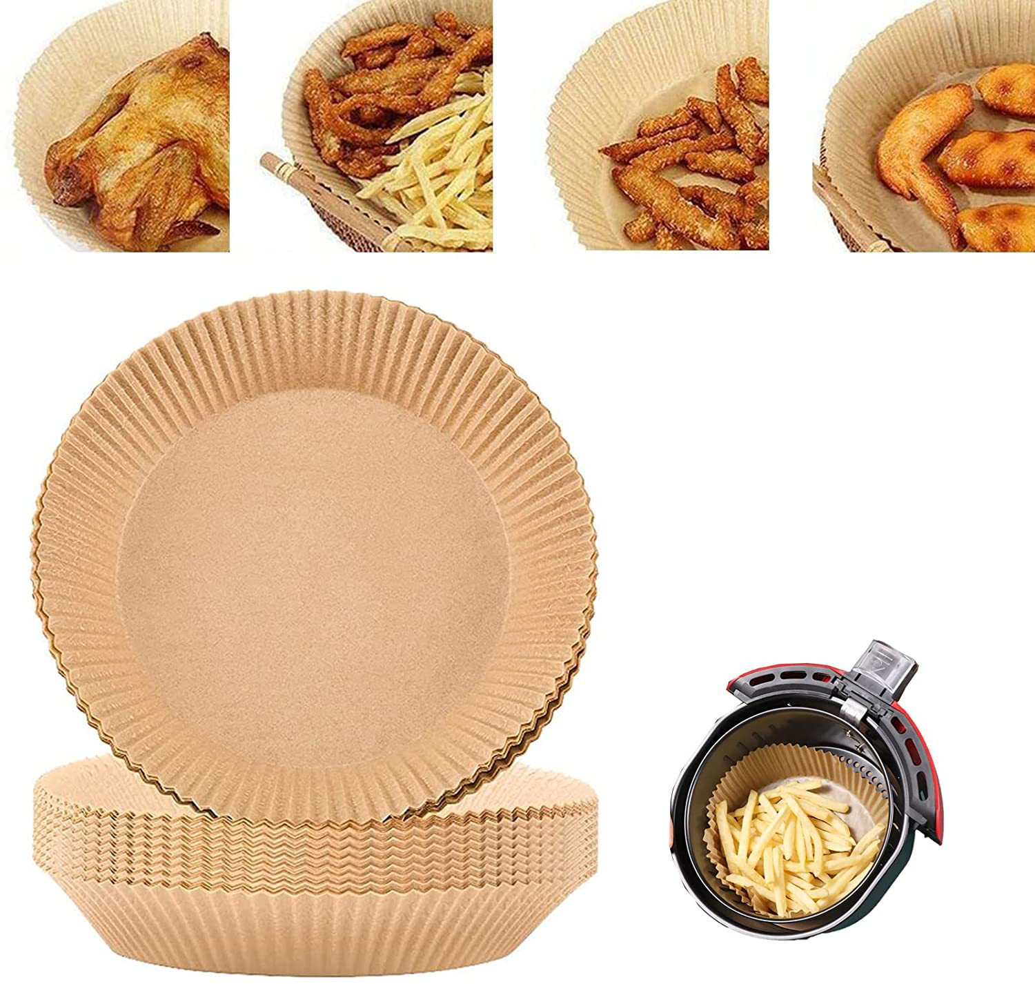 Air Fryer Papper - Brun 100-pack 16 cm - 8