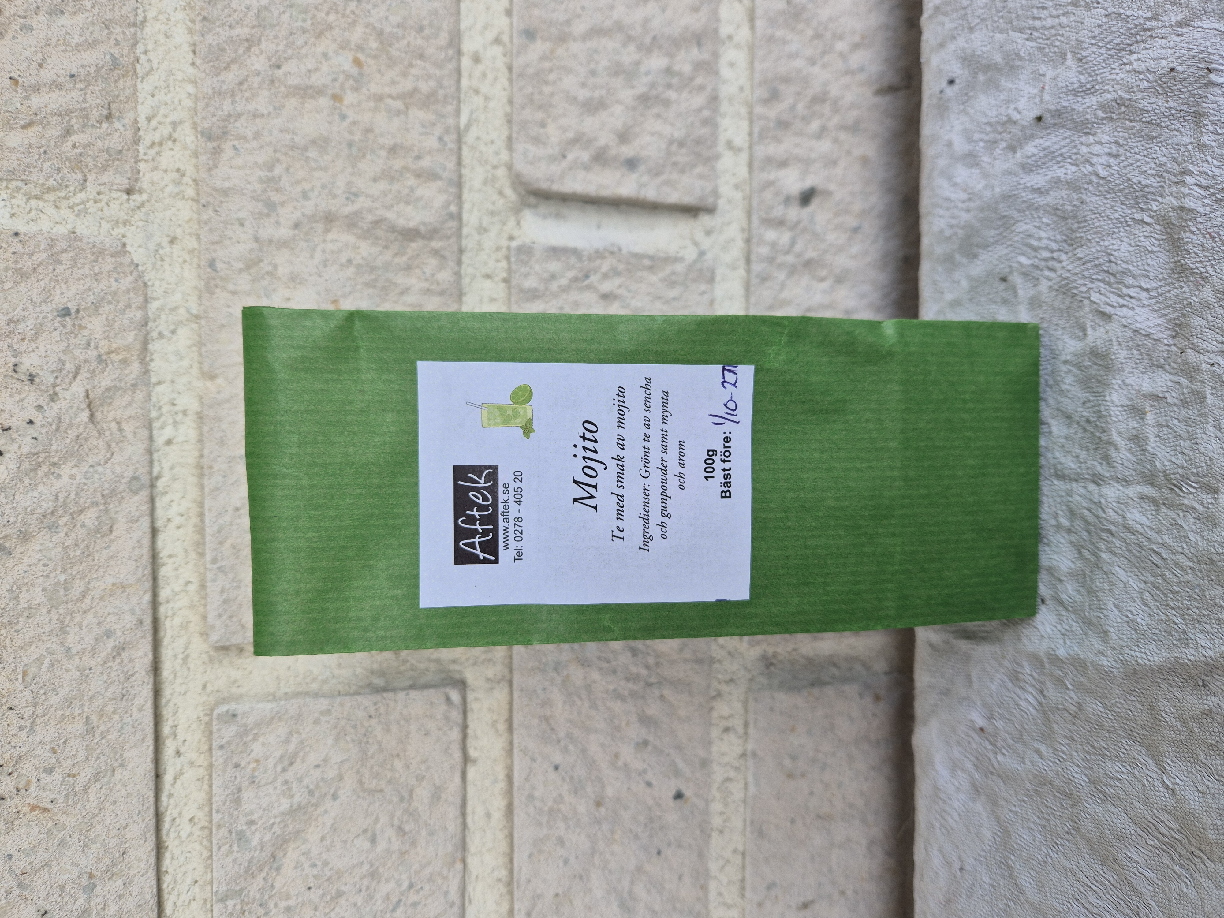 Förpackat grönt te, Mojito, 100g