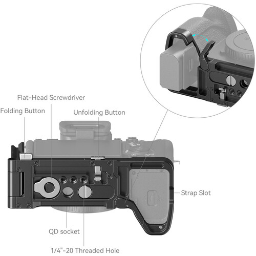 SmallRig Foldable L-Shape Mount Plate for Sony Alpha 7R V / Alpha 7 IV / Alpha 7S III 3984 - 5