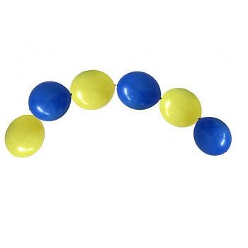 BLÅ OCH GULA KEDJEBALLONGER / BALLONGGIRLANG