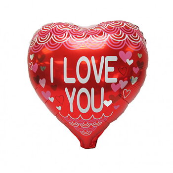 FOLIEBALLONG HJÄRTA MED "I LOVE YOU"