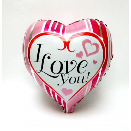 FOLIEBALLONG HJÄRTA MED "I LOVE YOU"