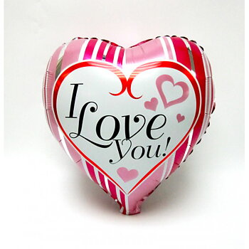 FOLIEBALLONG HJÄRTA MED "I LOVE YOU"