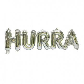 FOLIEBALLONG "HURRA" SILVER