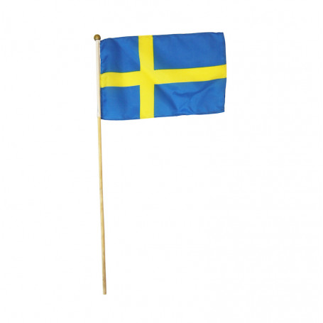 VIFTFLAGGA I TYG PÅ PINNE
