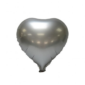 FOLIEBALLONG HJÄRTA I SILVER CHROME