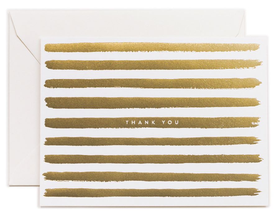 Gold Stripes Thank you Kort