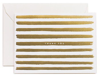 Gold Stripes Thank you Kort