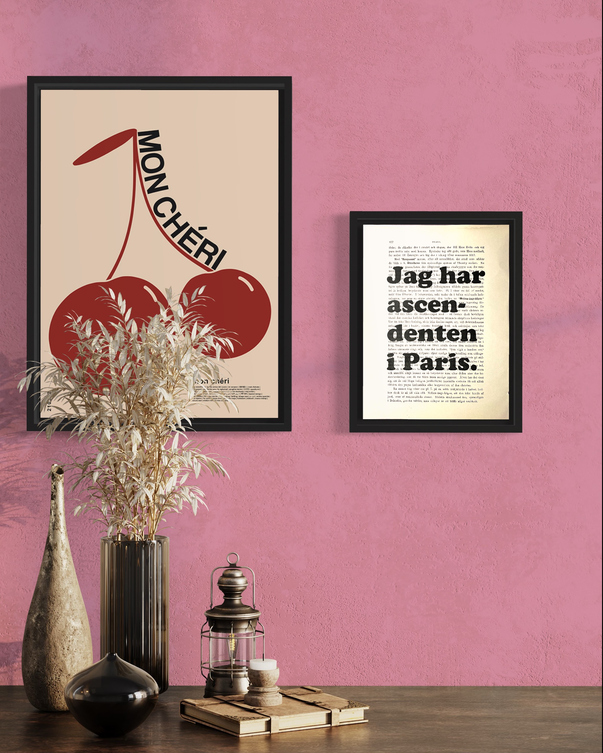 Tavla med texten Jag har ascendenten i Paris.