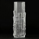 Bo Borgström (Bark 1960s) Clear Vase with Linear Relief Sections 21 cm