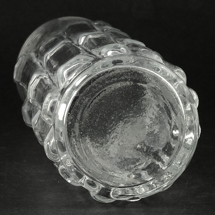 Bo Borgström (Bark 1960s) Clear Vase with Linear Relief Sections 21 cm