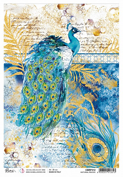 Ciao Bella - Rice Paper A4 - NOCTURNAL PEACOCK