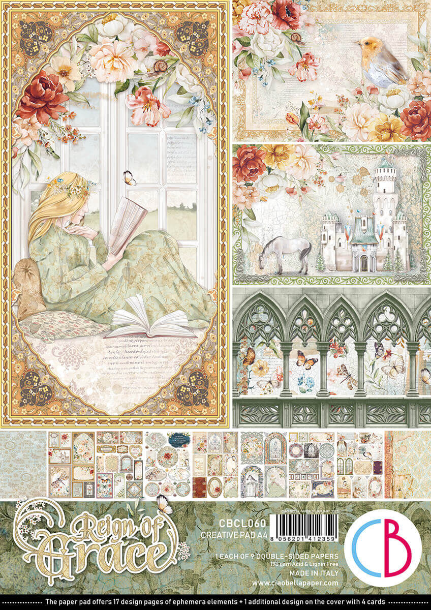 Ciao Bella -REIGN OF GRACE  - Paper Pad A4 9 dubbelsidiga ark